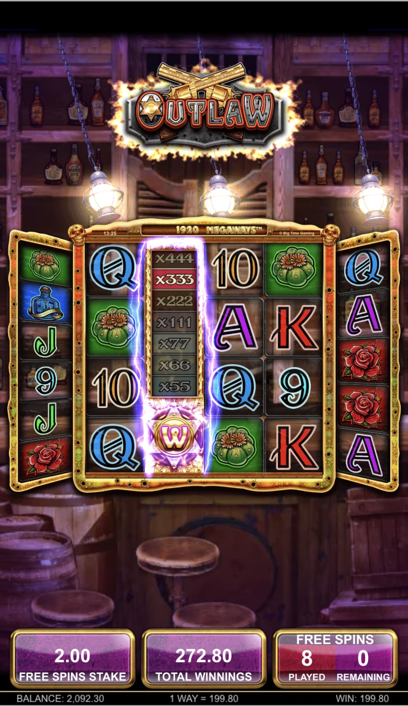 Outlaw slot DIZZY IN THE HEAD ENHANCED FREE SPINS